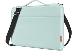 DOMISO Torba na laptopa 15,6", etui na laptopa MacBook Pro M4 / M3 / M2 / M1 Pro / Max A3403 A3186 A2991 A2780 A2485, odporna na działanie wody, etui na laptopa z paskiem na ramię, miętowa zieleń
