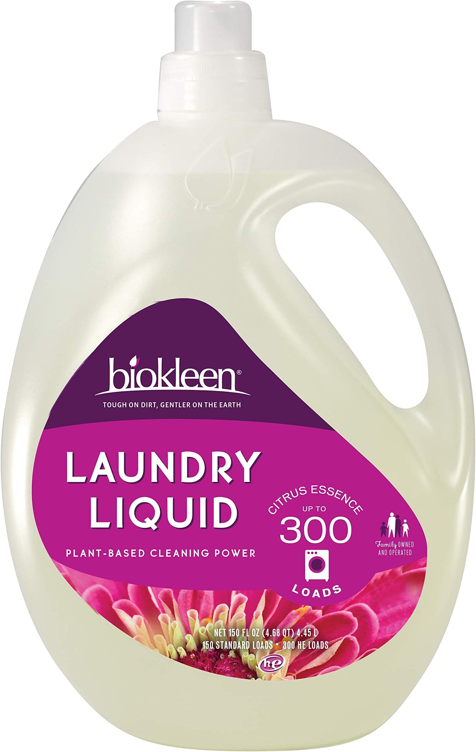 Biokleen Laundry Liquid, Citrus Essence, 150 Ounces