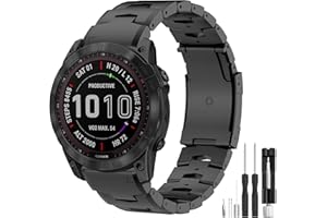 BOJYS Titanium Pulseira Fenix 7S/Fenix 6S Correa/Fenix 5S Pulsera, 20mm Easy-Fit Repuesto Clásica Correa para Fenix 7S Solar/Fenix 7S Sapphire Solar/Fenix 6S/Fenix 6S Pro/Fenix 5S/Fenix 5S Plus Smartwatch