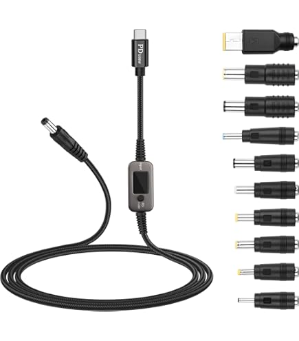 SinLoon Cavo di alimentazione rapida da USB C a USB C da 100 W, supporta fino a 5 A 20 V con testa di conversione DC3011, 5 V 9 V 12 V