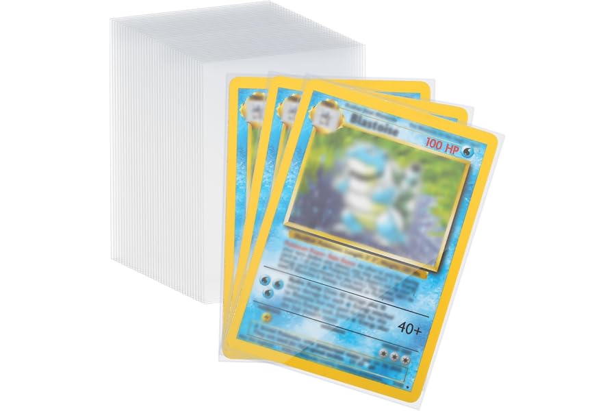 Fundas Cartas, 100 Fundas Para Cartas 66 X 92 MM 0.1 MM Transparente Soft Sleeves para Trading Cards Pokemon