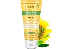 Babo Botanicals SPF 30 Clear Zinc Lotion - Fragrance Free, 3 Ounces, Best Natural Mineral Sunscreen, Non-Nano, Sensitive
