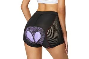 FEIXIANG Pantaloni da Ciclismo da Donna, Pantaloncini da Ciclismo Corti Pantaloncini da Ciclismo Biancheria Intima da Ciclismo con Imbottitura in Gel 4D Traspiranti ad Asciugatura