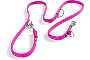 BullyBillows Double Ended Training Dog Lead | Multi-Functional Training Dog Lead | Medium Or Long Length For Obedience Training Or Distance Work | Magentas