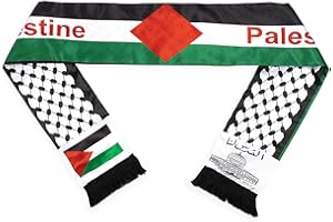 Kunoli Palästina Flagge Schal Für Männer Frauen - Palästina Jerusalem Doppelte Seite Schal, Palestine Araber Satinschalschal Für Reisen Urlaubsgeschenke