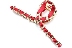 QinGoo Grande mollettone per capelli donna in metallo artiglio per capelli Clip per capelli pinza per capelli, accessorio per capelli-1 pezzo(11,5cmx 4,3cm, rosso)