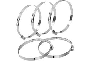 5 pièces colliers de serrage en acier inoxydable, Jatiler 105-127mm jeu de colliers de serrage en acier inoxydable, collier de serrage Collier de serrage réglable pour machine à laver, jardin