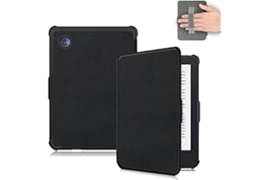 Vakarey Ultra Thin con Wake/Sleep Capa para Kobo Clara Colour/Kobo Clara 2E/Kobo Clara BW Funda con Correa de Mano,Negro