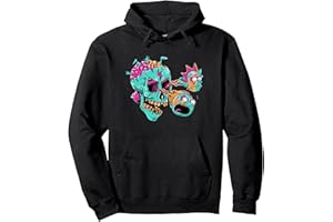 Adult Swim Rick & Morty Eyeball Skull Felpa con Cappuccio