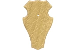 K & S Gehörnbrett Eiche mit Kiefereinlage Rehbock Gamswild Hell Dunkel Set mit Gehörnklammer, Braun (Hell 9 x 12, 1)