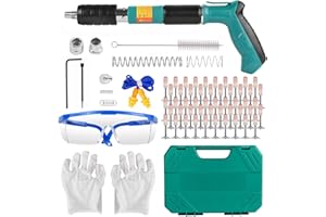 DNOYEVVS Mini Pistolet à Clous manuel en acier avec 200 clous ronds, 5 engrenages réglable pistolet à ongles en béton, Outil de Fixation pour mur de la maison (B)