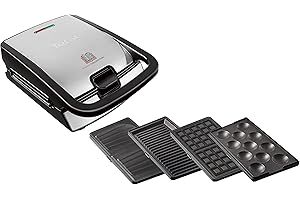 Tefal Snack Collection 4-er Set SW854D | Kombigerät | Inklusive 4 antihaftbeschichter Plattensets | Spülmaschinengeeignet | P