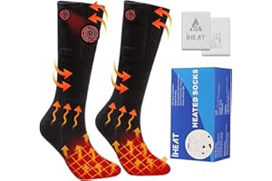 IHEAT Heated Socks for Men Women, Upgraded Rechargeable Electric Heated Socks With 5000mAh&3 Heat Settings, Washable Cold Foot Warmers for Cycling Camping Hiking