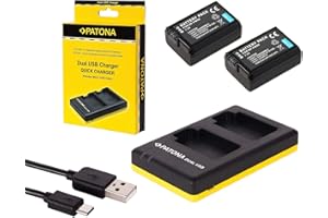 PABUTEL-BUNDLE Sony Alpha 6000 6300 6500 Zubehör Set mit 2 Ersatzakkus und USB Dual Ladegerät kompatibel mit Sony Akku NP-FW50