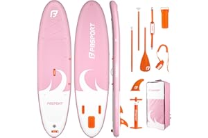 FBSPORT Tavola SUP Gonfiabile SUP 335CM per Adulti e Giovani, Stand Up Paddle Board Spessa 15 cm tavola da Surf tavola da SUP con Pagaia Regolabile, Zaino, Pompa & Pinna Rimovibile Surfboard