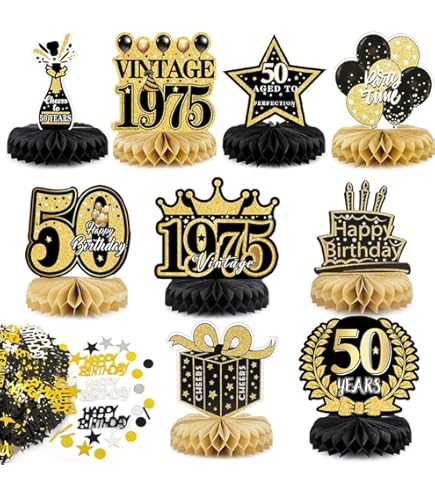 Santex 1 Chemin De Table Anniversaire 50 Ans Noir Et Doré Or 30cm X 5m Ref 6787 Noir