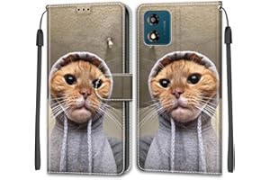 SNCLET for Motorola Moto E13 Wallet Cover,for Motorola Moto E13 Protective Case PU Leather Cover Shockproof Flip Case with Card Holder Magnetic Kickstand Silicone Case for Motorola Moto E13,Little Cat