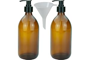 mikken 2 tvåldispenser 500 ml lotiondispenser av brunt glas, BPA-fri, livsmedelssäker inkl. 1 tratt