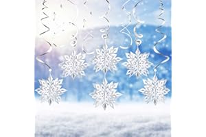 LOVEXIU Winter Schneeflocke Dekorationen,3D Schneeflocken & Doppelhelix Kit 24 Pcs,Hängende Schneeflocke Spiralen Deko,Silber Wirbel Ornamente Set für Weihnachten,Neujahr,Kindergeburtstag,Zuhause Party