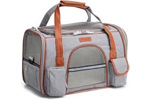 PETCUTE Nosidełko dla kotów, zatwierdzone przez linie lotnicze torba dla zwierząt domowych, dla małych i średnich kotów, oddychająca torba do noszenia dla psa, kota z otworem na górze i z boku, pasek na ramię, nosidełko podróżne dla zwierząt domowych z wyjmowaną matą polarową