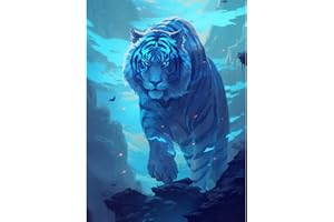 HAEPXYBY Pintura de Diamantes 5D DIY Kit Completo,tigre C-Bordado en Punto de Cruz,Diamantes de Imitación de Cristal,Cuadros Artísticos en Lienzo,Pintura por Números para Adultos Niños Decoración Hogar