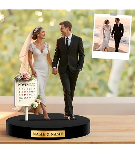 Statue Couple Humoristique Pêche - Décoration Gâteau Mariage Résine Hauteur 13cm