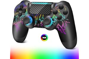 Suoxiom Controller wireless per PS4, controller di gioco compatibile con PS4/Pro/Slim/PC Gamepad con pulsante turbo/posteriore/doppia vibrazione/sensore giroscopio a 6 assi/touch panel