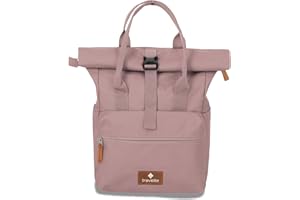Travelite Handgepäck Rucksack, Laptop Rucksack 14 Zoll, Basics Short Handle Rollup, Reiserucksack Rolltop Funktion