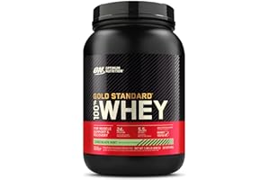 Optimum Nutrition Gold Standard 100% Whey Muscle Building and Recovery Protein Powder With Naturally Occurring Glutamine and BCAA Amino Acids, Chocolate Mint Flavour, 29 Servings, 899 g