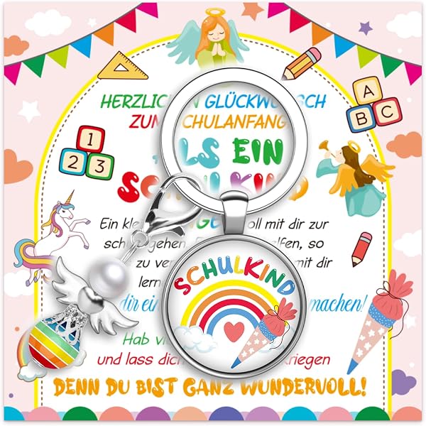 Schulkind 2025 Schlüsselanhänger – Personalisiert Mit Buchstabe, Rosa, Mit Schmetterling