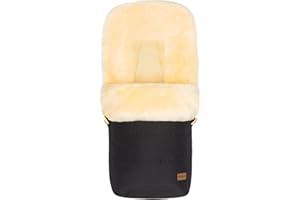 Fillikid Winterfußsack Bernia Lammfell Exklusiv Kinderwagen, Buggy | Winterfußsack wind- & wasserabweisend | Warmer Kinder Fußsack echtes Lammfell herausnehmbar | Baby Fußsack ab 0 Monate