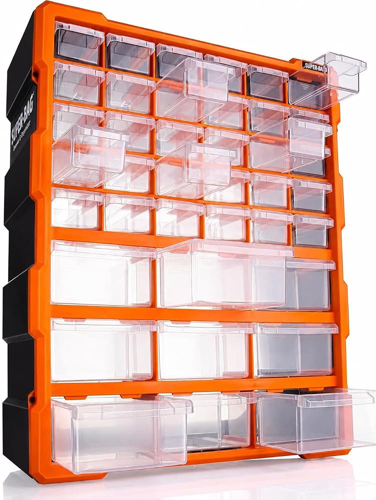 Süper Bag 39'lu Mono Blok Çekmece Seti Büyük Boy Hobby Organizer Seti Vida Dübel Kutusu Takı Kutusu ASR6001
