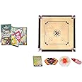 WRF Superior Matte Finish Practice Carrom Board For Serious Professional Practice With Coins Striker And Powder Black New (26 Inch Carrom With Vixen Ludo Wr-012), For Kid, Adult