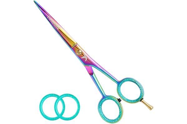 Candure Tijeras de Peluqueria Profesional - Tijeras de Peluquero Acero Inoxidable Tijera Barbero para Corte de Pelo, hombres y mujeres 6.5 Pulgadas |(Multicolor)