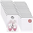 23 Pack Shoe Bags for Travel, 11.8" x 15.7" Waterproof Travel Shoe Bags for Packing,Large Travel Bag for Shoes, Storage Bags Travel Essentials Men for and Women, Clear, Drawstring