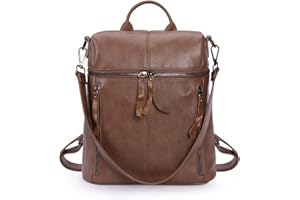 HUA ANGEL Moda 2 In 1 Mujer Mochila Convertible Bolsa de Hombro Antirrobo PU Cuero Bolsa de Damas Impermeable Ligero para Vida Diaria Viajes Ciclismo Compras Escuela