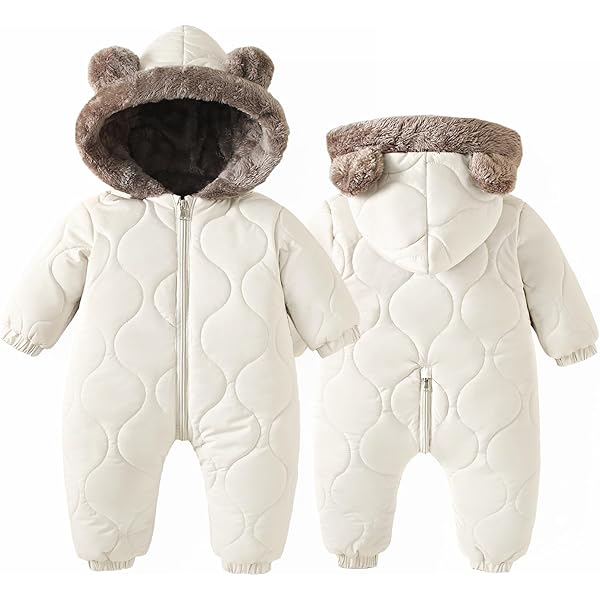 Combinaison Bébé Combinaison Neige Bébé Polaire - Barboteuse Pieds Capuche 0-18 Mois Combinaison 0-18 Mois