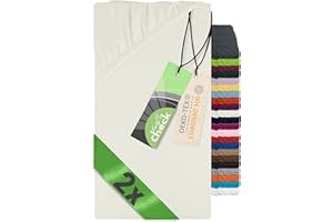 ‎EMILY´S CHECK Emily´s Check 2er-Pack Spannbettlaken für Laufgitter und Krabbeldecke 1493.2123, 100 x 100 cm, Creme