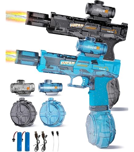 Pistolet à Eau Électrique Automatique - Super Portée 9m - 2 Batteries Rechargeables - Jouet Été Fun Pour Enfants Et Adultes