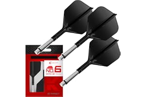Target Darts K-Shift No.6 Integrated Flights & Shafts | K Shift No.6 Flight & Shaft System, White/Clear/Black – K-Flex Short/