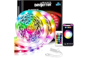 DAYBETTER Led Strip RGB 20M, Smart WiFi Led Streifen Alexa und Google Assistant Kompatibel, Musik Sync, APP-steuerung, Fernbedienung, Farbwechsel led band für Party, Schlafzimmer und Küche(2x10M)