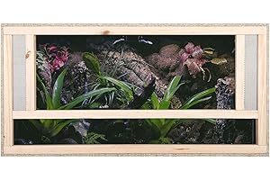 Repiterra Terrarium Reptiles & Batraciens En Bois OSB - Facile à Monter - Aeration Sur La Face Avant - 100x40x40cm