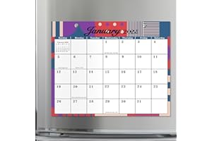 SESAMELESS 2025 Magnetic Calendar for Fridge, 12 Month to View Fridge Calendars UK Retro Monthly Planner Family Organiser Work Reminders of Events Appointments
