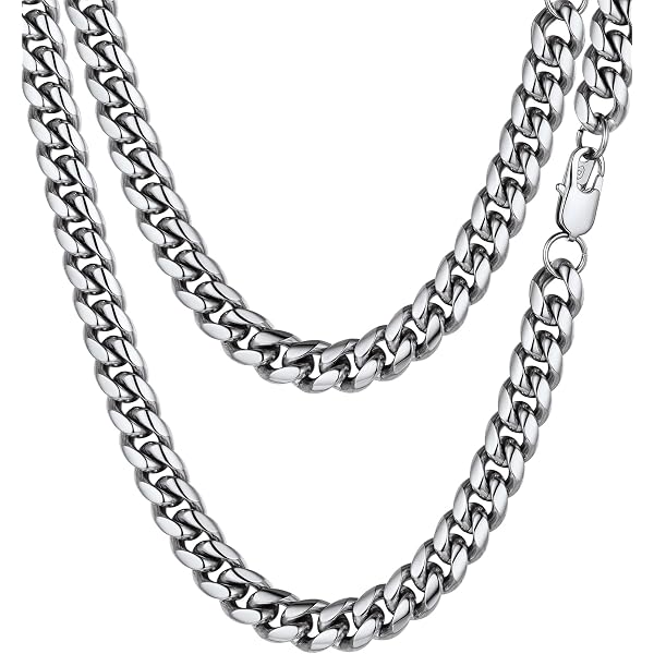Collier Chaîne Homme PROSTEEL - Acier Inoxydable - Maille Gourmette 4.8mm - 61cm - Plaqué Or/Noir