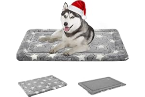 EMPSIGN Alfombra De Cama para Perro, Reversible (Fresco y Caliente), Colchón Perro Lavable, Cama Impermeable para Perros con Funda Extraíble, Gris, L, 92 * 61 * 2.8cm