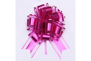 CHEXIN Große Geschenk Schleife,6 Stück Große Geschenkschleife mit Geschenkband, Ziehschleife ø 18cm,Riesen Schleife Geschenk, Große Pull Bow für Auto Dekor Hochzeit Geburtstag Weihnachten,Dekoschleifen,Lila