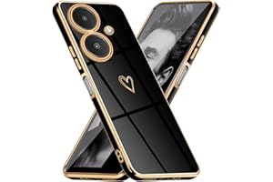 Mkej Funda para Xiaomi Redmi 13C 5G, Bonito Diseño Patrón Corazón Suave Silicona de Galvanoplastia Carcasa con Protección Cámara, Ultrafino Elegante Color Enchapado Case