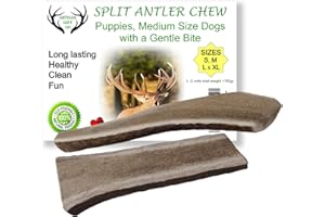 ARTISAN GIFT CO Naturally Shed 100% Natural Premium Split Deer Antler Chew for Dogs - minimum pack weight 162g (L - 2 Units)