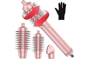 ZEYKAF Hair Dryer Brush, Hot Brush for Hair Styling, Hot Air Styler with Blowout Curling Brush, Salon One-Step Rotating Dryer & Volumiser Set, Blow-Dry Curler 2 Speeds & Alternating Directions 38 50mm Barrel