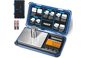 ACCT Precision Pocket Scale, 200gx0.01g jewelry gram scale, digital food scale with LCD display, one-click conversion 6 units, mini scale for kitchen/powder/gem/coins(Battery included)